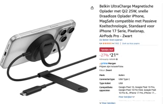 Belkin UltraCharge Magnetic Charger with Qi2 voor €21,99 bij Amazon