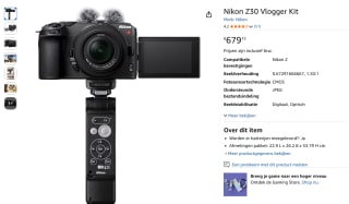 Nikon Z30 Vlogger Kit voor €679,15