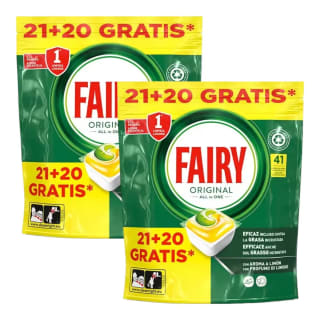 Pack 2 bolsas Fairy 82 cápsulas por 12,10€.