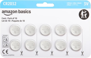 Amazon Basics Paquete de 10 pilas de litio de botón CR2032 por 5.99€