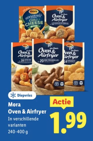 Mora oven & airfryer snacks voor €1,99 bij de Lidl