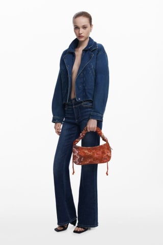 Bolso bandolera textura flores mediano por 29.97€