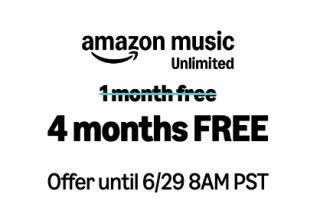 3 of 4 maanden Amazon Music voor Prime leden!