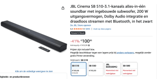 JBL Cinema SB 510-3.1-kanaals alles-in-één soundbar voor €100,66 bij Amazon
