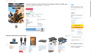 Top Gun: Maverick 4K Ultra HD 2xDisc Blu-ray por $535 | Amazon