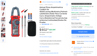 AstroAI Pinza Amperimetrica Digital por $602 | Mercado Libre