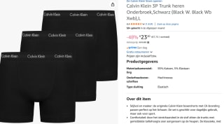 Calvin Klein Menswear boxershort 3-pack voor €23,20 bij Amazon