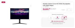 Monitor Curvo JVC SI32G 32" FHD 165Hz por $2,870 | Office Depot