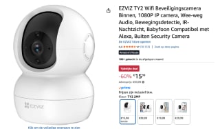 2stuks Ezviz TY2 Draadloze camera's voor €15,98 bij Amazon