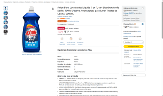 Axion Blue Lavatrastes Líquido 7 en 1 900mL por $32 | Amazon