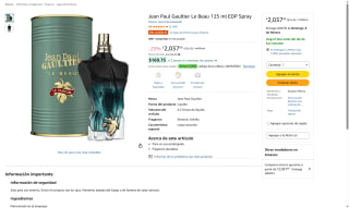 Jean Paul Gaultier Le Beau 125ml EDP Spray por $1,837 | Amazon