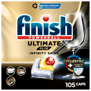 Finish Ultimate Plus Infinity Shine Citrus Pastillas para lavavajillas 105 caps 14.9€
