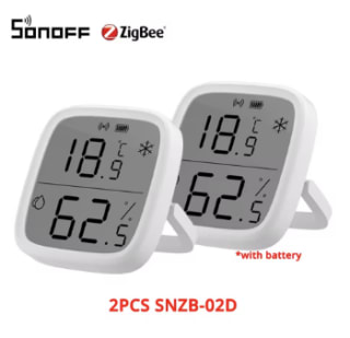 2 stuks SONOFF SNZB-02D ZigBee mini-sensor voor €22,71 dmv code bij Aliexpress