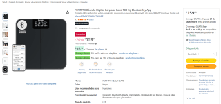 FEMMTO Báscula Digital Corporal Isora 180 Kg por $159 en Amazon