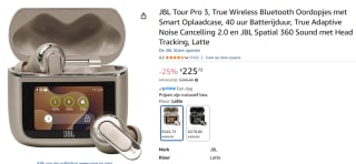 JBL Tour Pro 3, True Wireless Bluetooth Oordopjes voor €225,73 bij Amazon