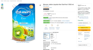 Blumen Jabón Líquido Kiwi Starfruit 1,050 ml por $36 en Amazon