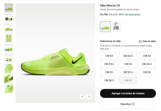 Tenis Nike Metcon 10 por $1,749