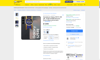 Samsung Galaxy S25 FE 128GB por $5,679 | Mercado Libre (TDC HSBC)