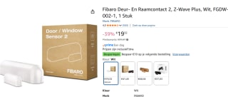 FIBARO Deur-/Raam Sensor 2 voor €19,32 bij Amazon