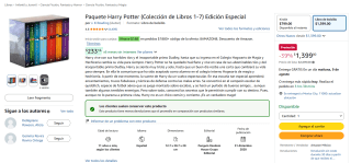 Paquete Harry Potter (Colección de Libros 1-7) por $1,399 en Amazon