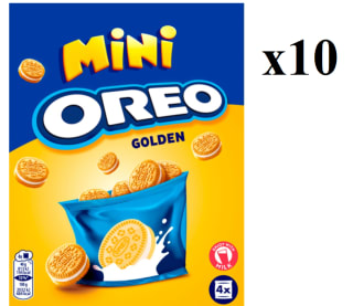 10 Paquetes de OREO Galletas Golden Mini rellenas de crema de vainilla 160 g. a 9.3€