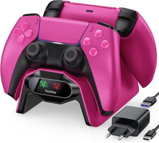 Fachixy Cargador Mando PS5, 2H rápido Cargador ps5 con 2 Tipos de Cable