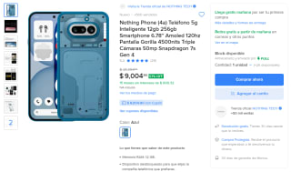 Nothing Phone (4a) 5G 12GB 256GB por $7,397 en Mercado Libre