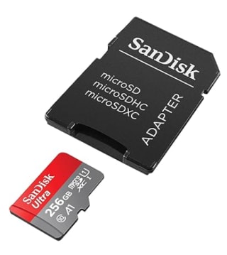 Carte microSDXC SanDisk Ultra + adaptateur 256 Go à 19€