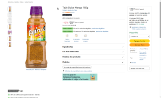 Tajín Dulce Mango 160g por $25 | Oferta Amazon