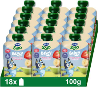 Hero Solo, 18 Bolsitas con Plátano, Fresa y Manzana 100 g por 13.46€