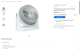 Ventilador 6" Atvio Home por $169 | Oferta Walmart