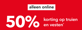50% korting op vesten en truien bij Scapino