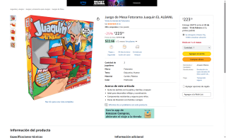Juego de Mesa Fotorama Juaquin EL ALBAÑIL por $223 | Amazon