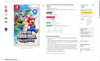 Super Mario Bros. Wonder por $795 | Amazon (Prime)