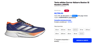 Tenis Adidas Correr Adizero Boston 12 por $2,005 | Martí