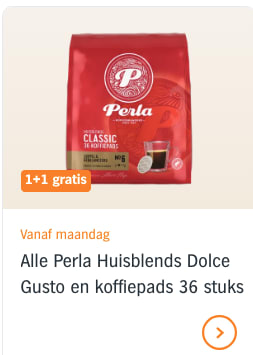 Alle Perla Huisblends Dolce Gusto en koffiepads 36 stuks 1+1 gratis bij Albert Heijn