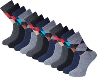 12 Pairs Men’s Thick Thermal Winter Socks (Sizes 6–11) – £6.71
