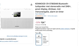 Kenwood CR-ST80DAB Compacte Stereo DAB+ Radio voor €64,17 bij Amazon