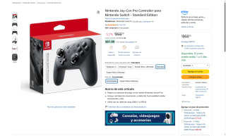 Controlador Pro Switch por $866 | Oferta Amazon