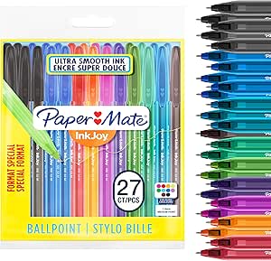 27 bolígrafos Paper Mate InkJoy 100ST punta mediana colores fantasía por 7.73€