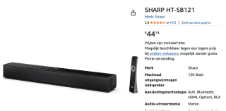 Sharp HT-SB121 - sound bar voor €44,74 bij Amazon