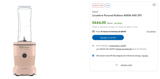 Licuadora Personal Koblenz MSKM-600 2PS por $444 en Sam's Club