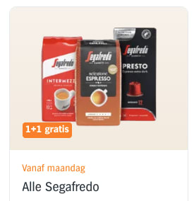 Segafredo Intermezzo koffiebonen (2 kg)met 1+1 gratis bij Albert Heijn