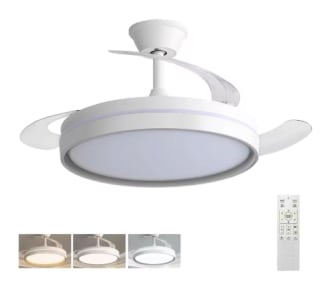 Ventilador techo reversible con luz LED Motor DC de 30W, 6 velocidades por 26.21€