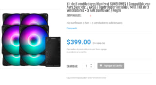 Kit 6 Ventiladores Munfrost SUNFLOWER por $399 | Oferta DDTech