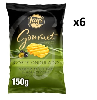 6 unidades de Patatas fritas gourmet wavy sabor aceituna Lay's bolsa 150 g por 9€