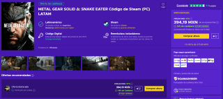 Metal Gear Solid Δ: Snake Eater Código de Steam (PC) por $395 | Eneba