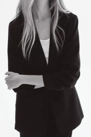 Blazer H&M con Manga Recogida Negro por $34.392