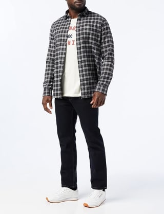 Lee Brooklyn Blue Black Mannen Straight Fit Jeans voor €32 bij Amazon