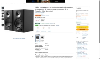 Parlantes Edifier MR4 4" Negro Par por $1,892 | Amazon